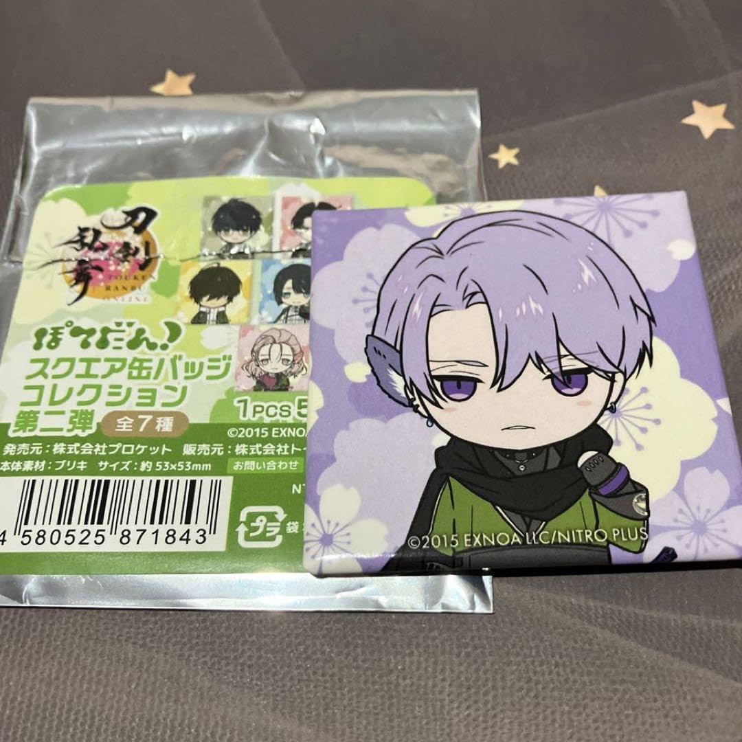 刀剣乱舞　五月雨江　スクエア缶バッジ Amazon | ぽてだん スクエア缶バッジ 五月雨江 刀剣乱舞 | バッジ